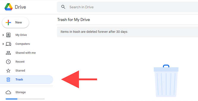 Delete option in the Google Drive App